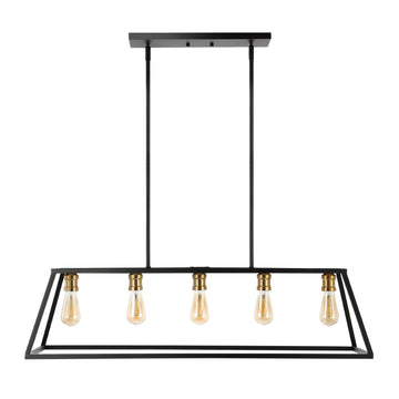 Floyd 38" Adjustable Iron Farmhouse Vintage LED Dimmable Pendant
